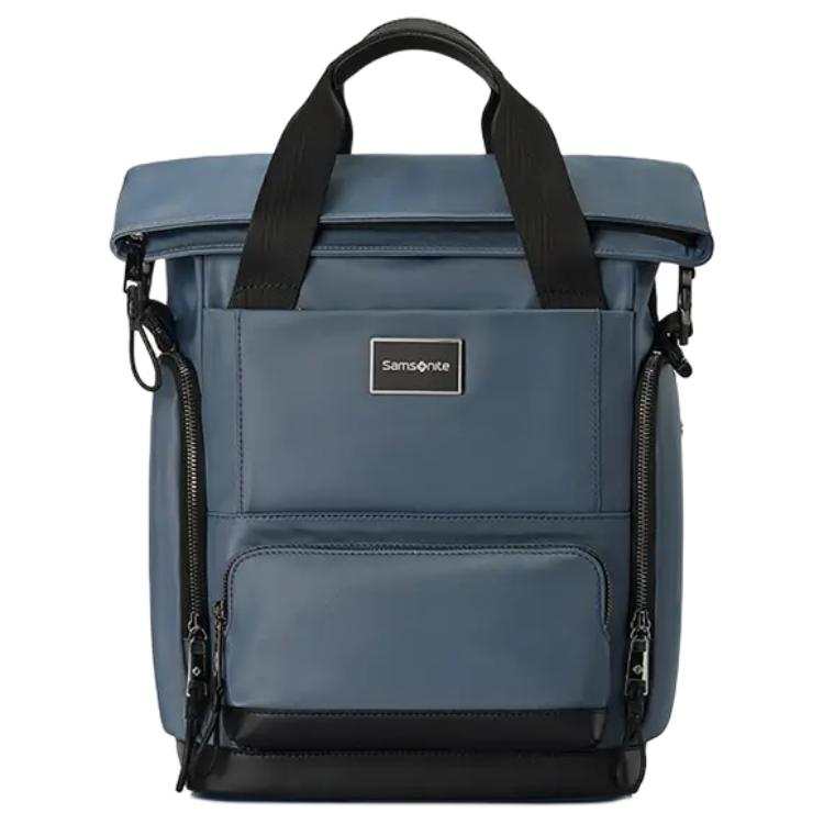 Samsonite SAMSONITE Fabric With Cow Leather And Synthetic Leather Laptop Backpack Medium Unisex Blue