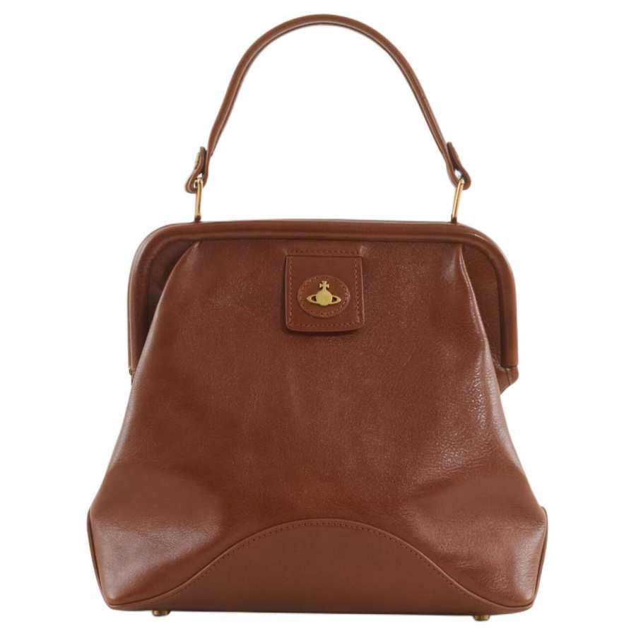 Vivienne Westwood Leather Shoulder Bag, Crossbody Bag, Handbag Unisex Dark Umber