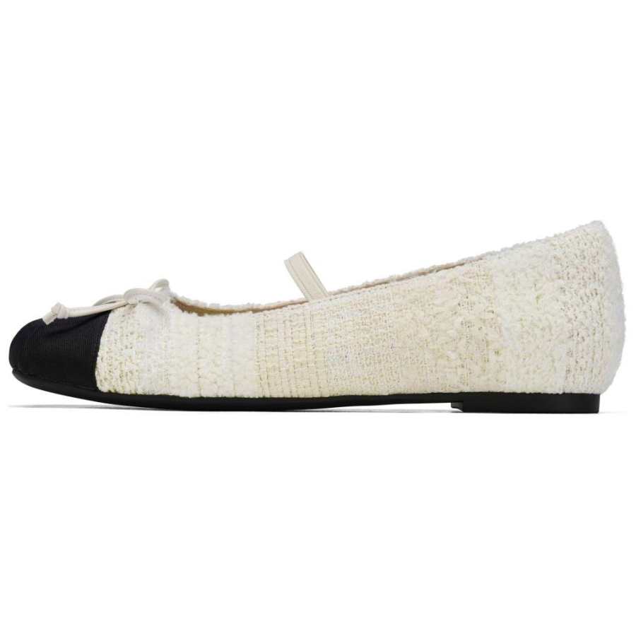 73Hours South France Sky Flat Mary Jane Shoes Women's Beige Yellow/Gray