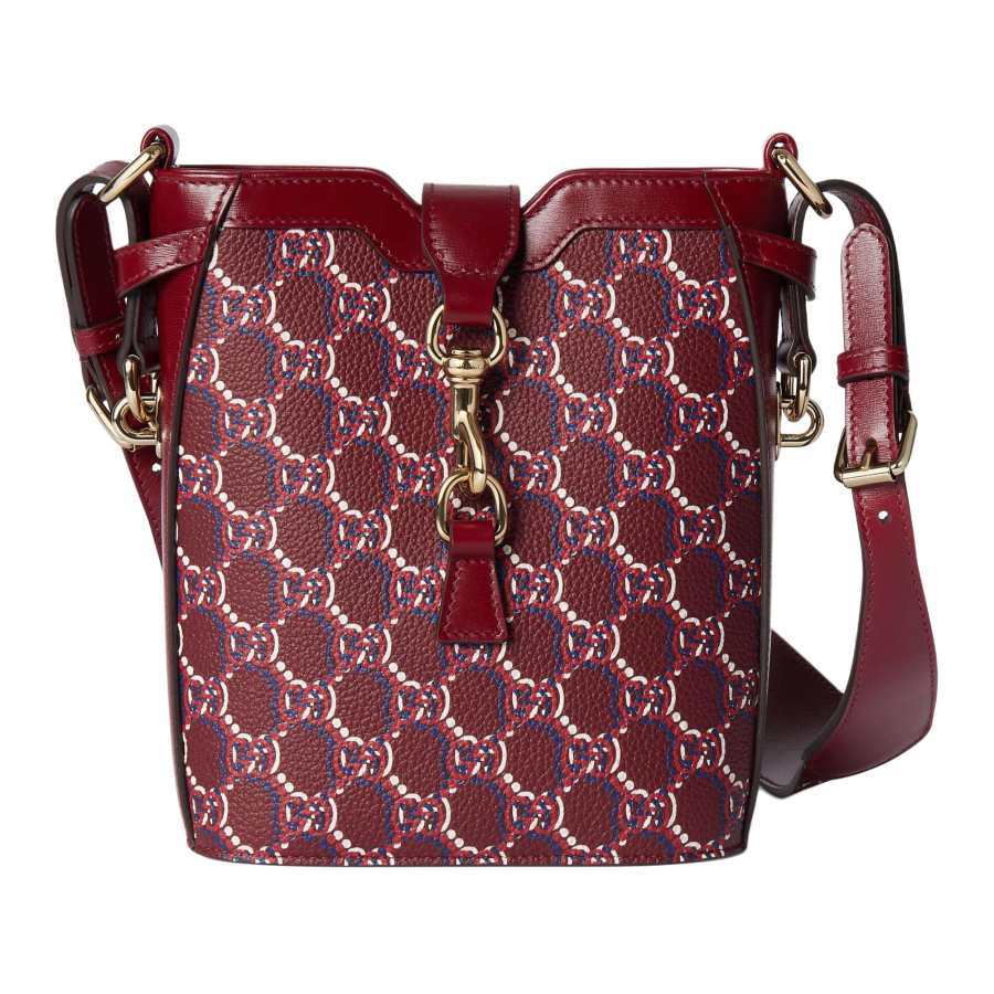 GUCCI Leather Bucket Bag, Shoulder Bag, Crossbody Bag Mini Women's Red