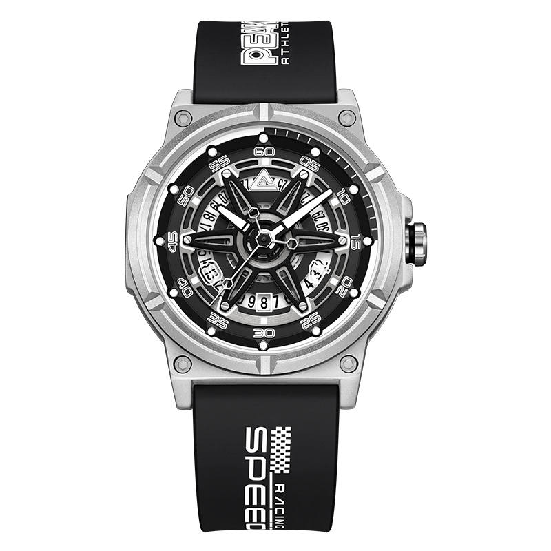 PEAK PEAK Stellar Orbit Collection Quartz Movement Silicone Strap Watch Men's Watches Black Dial