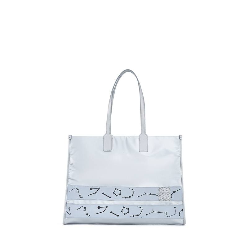 XTEP Fabric Chinese Fashion Trend Bag, Tote Bag, Shopping Bag, Handbag Regular Unisex Light Blue