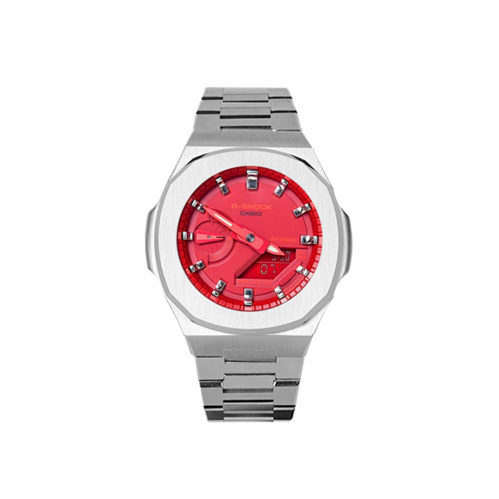 CASIO CASIO Unisex Liquid Crystal/Analog Dual Display Series 48.5mm Red Watch