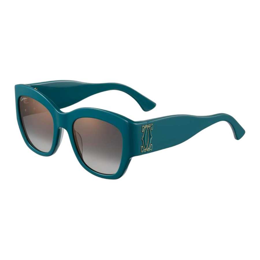 Cartier CARTIER Irregular Shape Sunglasses Unisex Blue
