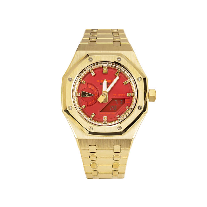 CASIO CASIO Unisex Liquid Crystal/Analog Dual Display Series 44.5mm Red Watch