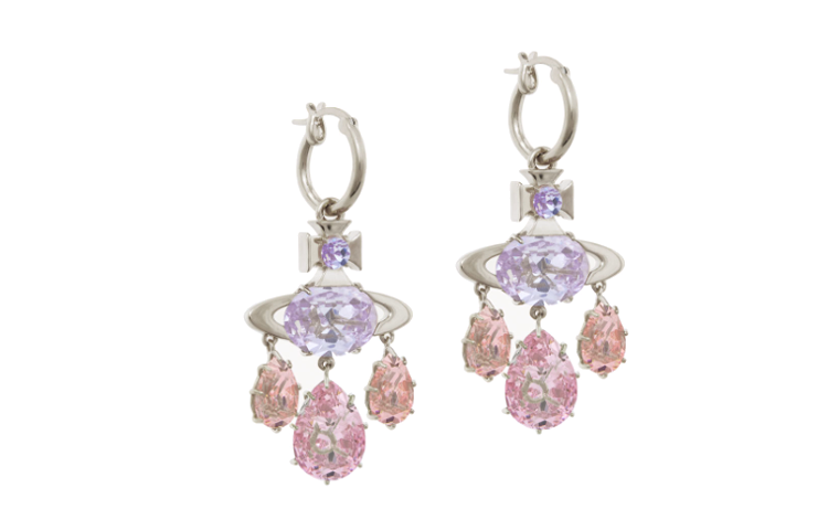 Vivienne Westwood Crystal, Brass Earrings Women's Silver
