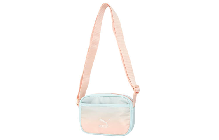 PUMA Casual Fabric+Artificial Leather Crossbody Bag, Camera Bag, Shoulder Bag Women's Pink Blue Gradient