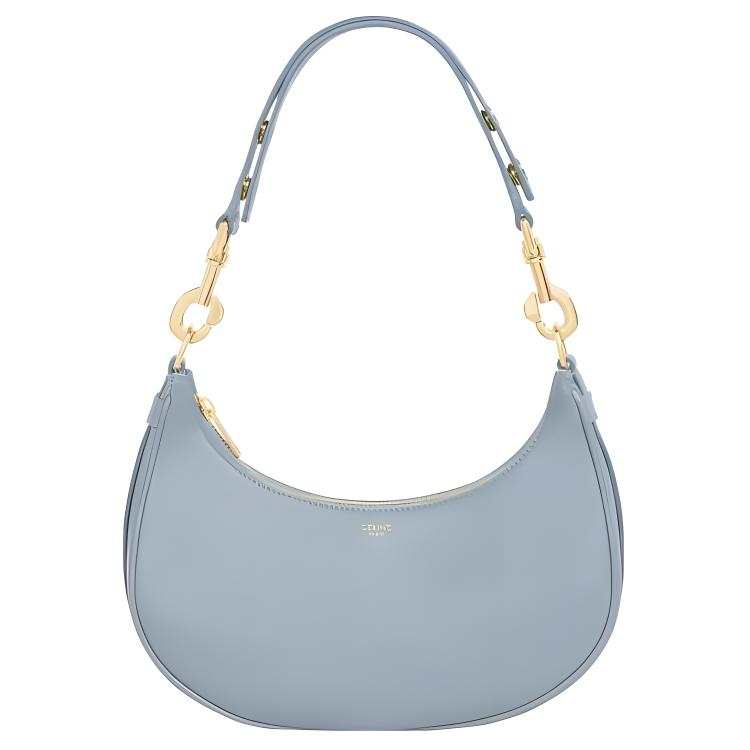 CELINE CELINE Ava Smooth Cow Leather Handbag, Shoulder Bag Medium Women's Light Blue