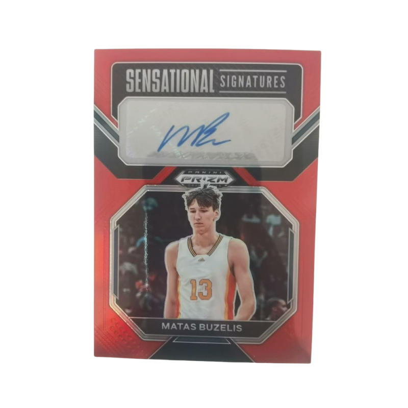 PANINI 2023 Prizm Matas Buzelis Matas Buzelis, Signature 97/149, Red Fold, Card Product Pass Sports Cards 1 Pc