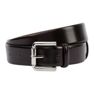 'S MAX MARA Solid Color Design Leather Belts Women's Black Width 3.5cm