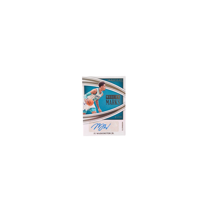 PANINI PJ Washington 021 22 Immaculate PJ Washington Jr. Bee Modern Marks Modern Seal Signature 3/99 Edition