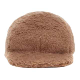 'S MAX MARA Brand Logo Camel Hair Hats & Caps Women's Brown