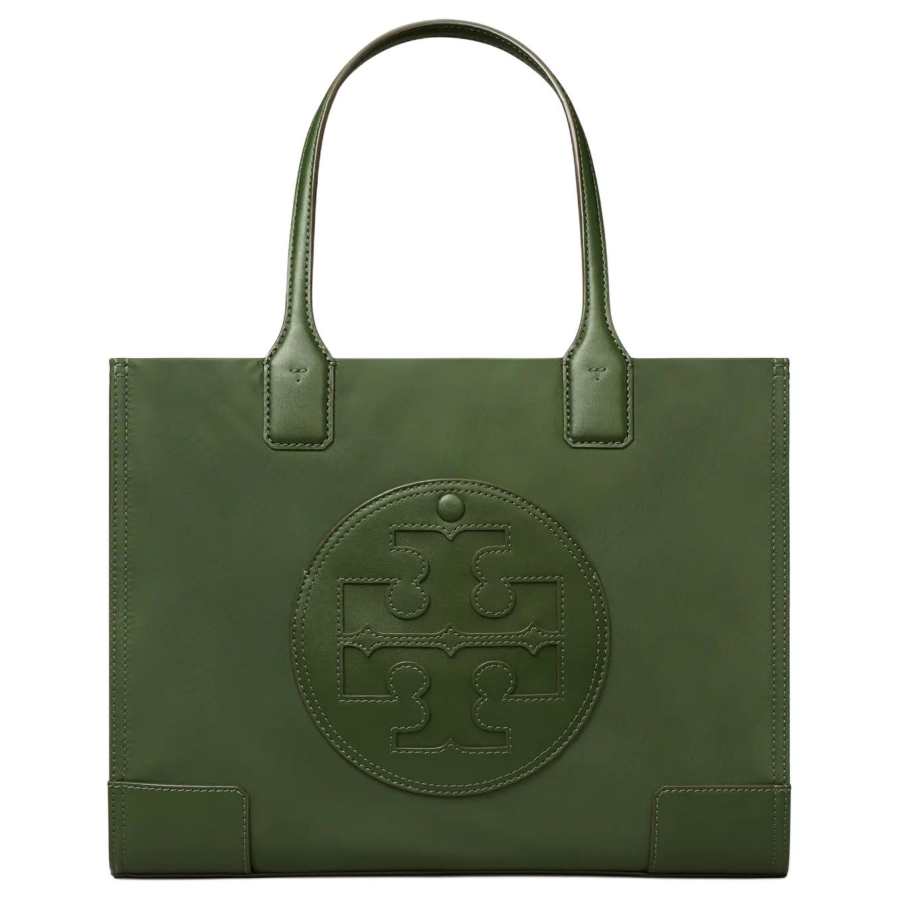 TORY BURCH Ella Recycled Nylon Tote Bag, Shopping Bag, Shoulder Bag, Handbag Small Women's Basil Green