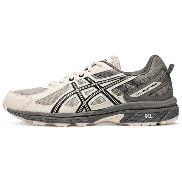 Asics Gel-Venture 6 Cushioning Breathable Rebound Low-Top Running Shoes Men's Gray Green White