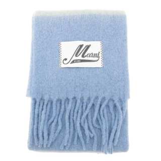 MARNI Logo Patch Fringed Scarf