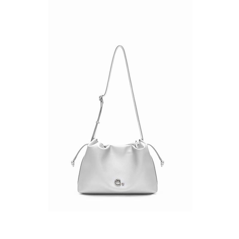 MUVA Cow Leather Cloud Crossbody Bag, Shoulder Bag Women's Lunar Rock Silver/Twilight Black