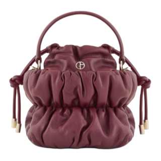 GIORGIO ARMANI ARMANI Lambskin Handbag, Shoulder Bag, Crossbody Bag Medium Women's Bordeaux Red