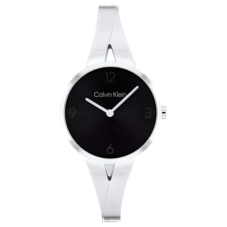 CALVIN KLEIN Wind Style Collection Wrist Watches Quartz Movement Steel Strap 30mm Black Dial Women's Watch