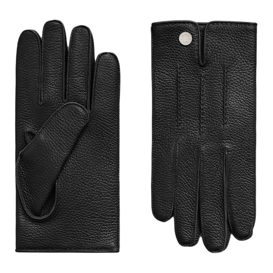 HERMES HERMES Cashmere Gloves Unisex Black