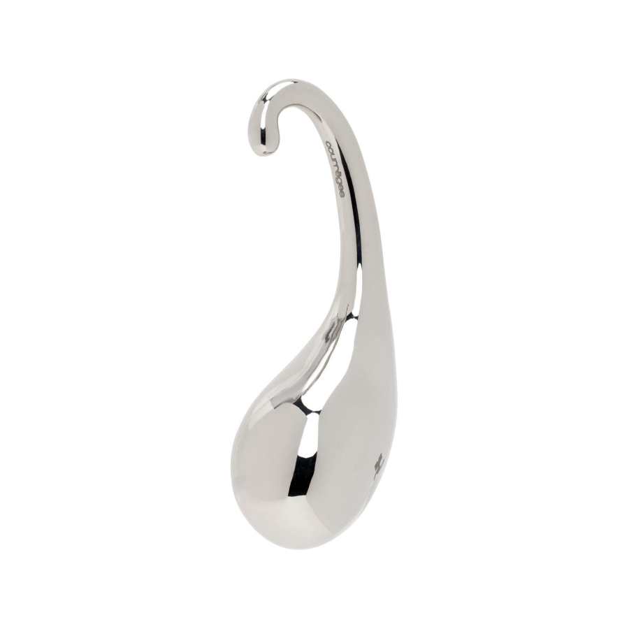 COURREGES Brass Clip On Earrings Women's Silver