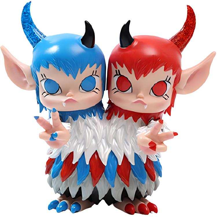 POP MART POP MART Molly Gemini Beast Red Blue Trendy Figures 17cm
