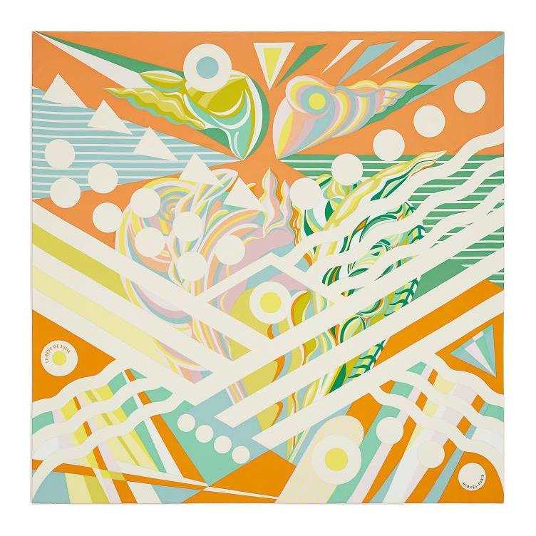 HERMES HERMES Silk Scarves Women's Orange