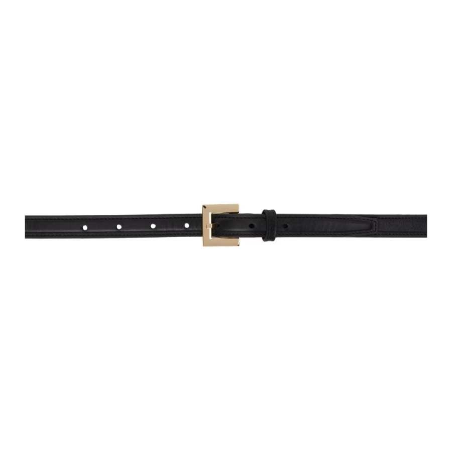 Anine Bing Solid Color Design Leather Belts Women's Black Width 1.9CM