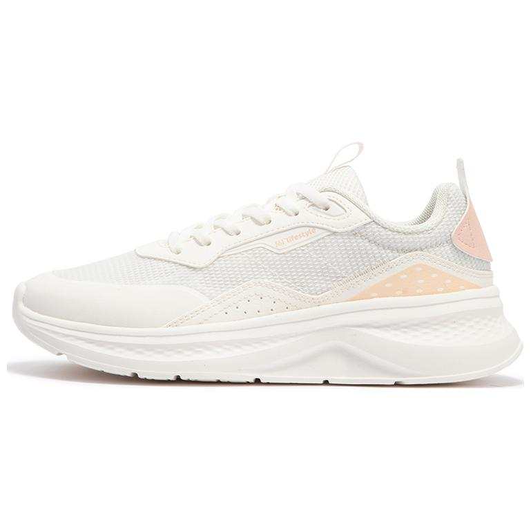 361° Life Collection Mesh, Synthetic Leather Wear resistant And Lightweight Low top Running Shoes Women's White Pink