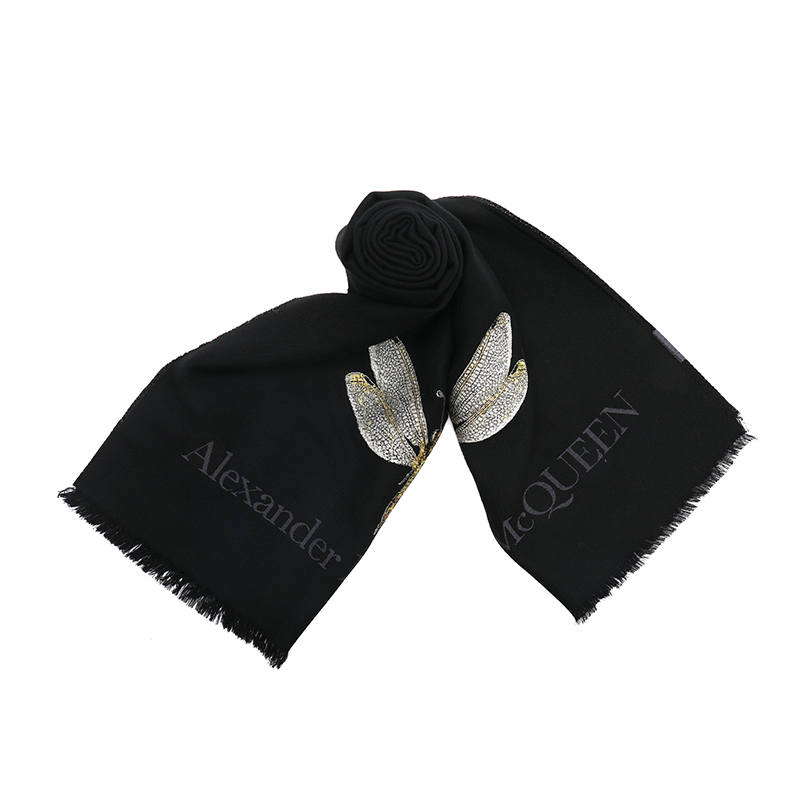 Alexander McQueen Knit Scarves Unisex Black