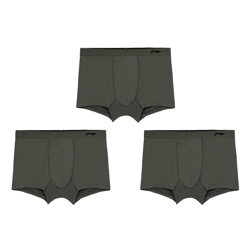Li-Ning Li Ning Boxer Briefs Men's 3 Pack Gray