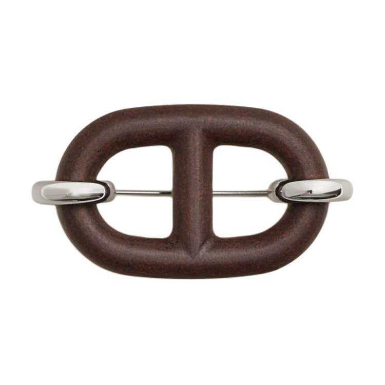 HERMES HERMES Recycled Leather Brooches Unisex Brown
