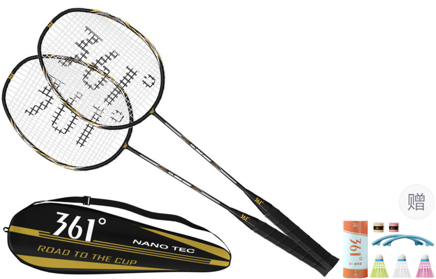 361° T 100 Collection Carbon Composite Badminton Rackets Control Type All around Defense Entry level 675mm