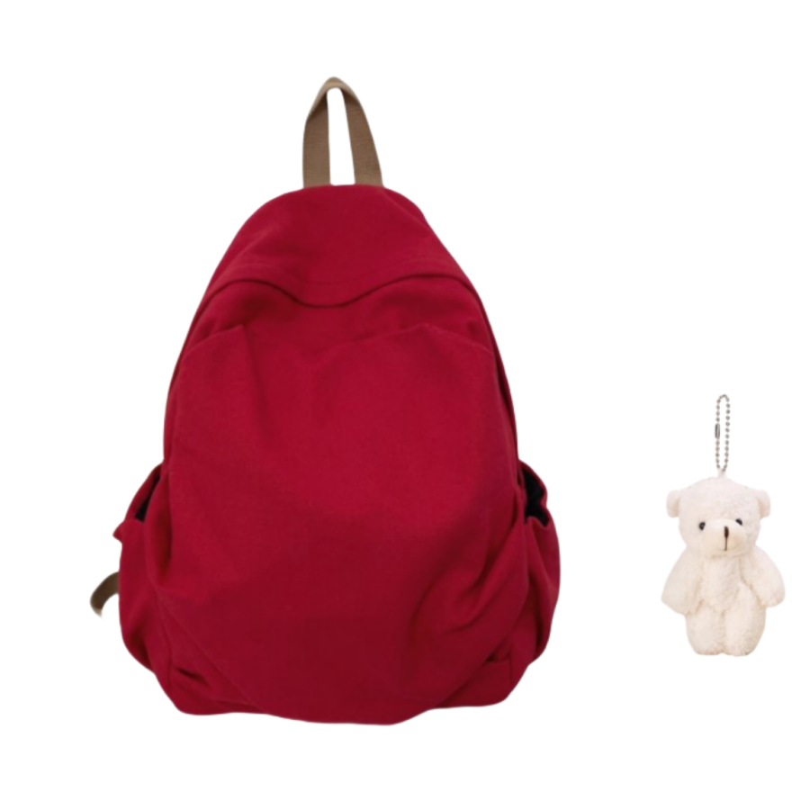 BRABOSTON BRABOSTON Washable Canvas Backpack Unisex Green/Black/Red