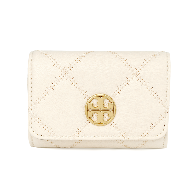 TORY BURCH TB Willa Leather Card Holder Women's Cream