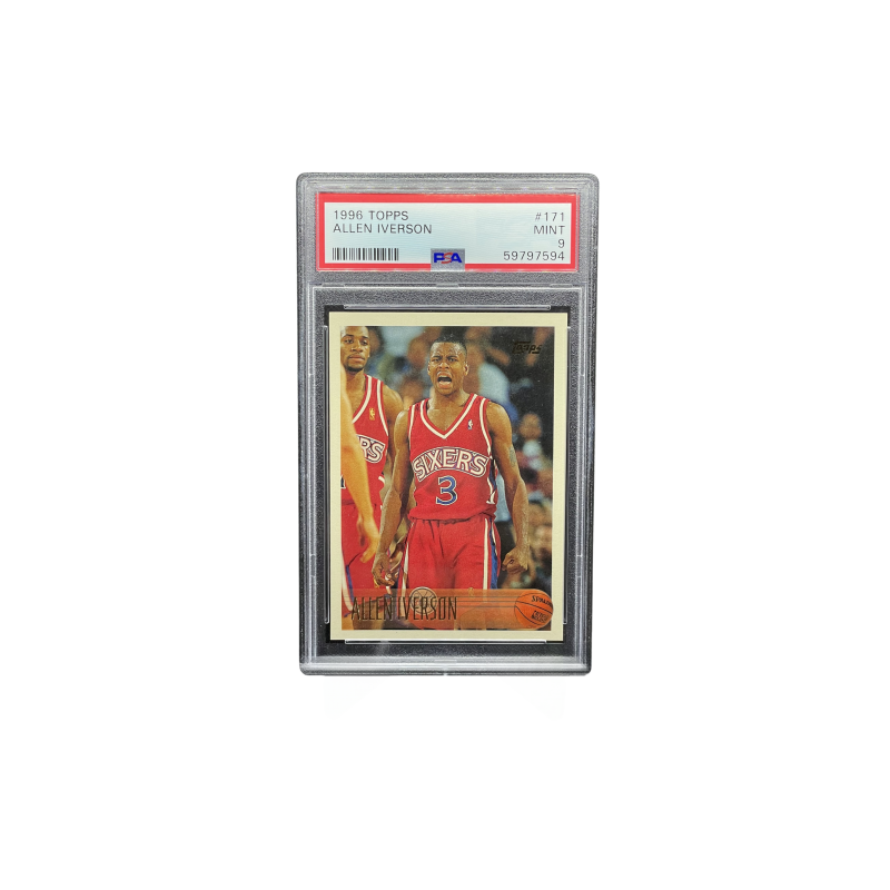 Topps Iverson 1996 76 Person, Answer, Star Card Rising Stars Card PSA9 Grade Graded Cards 1 Pc