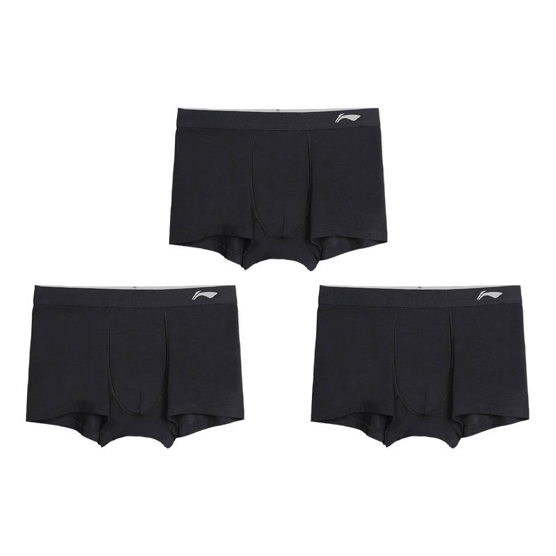Li-Ning Li Ning Boxer Briefs Men's 3 Pack Black