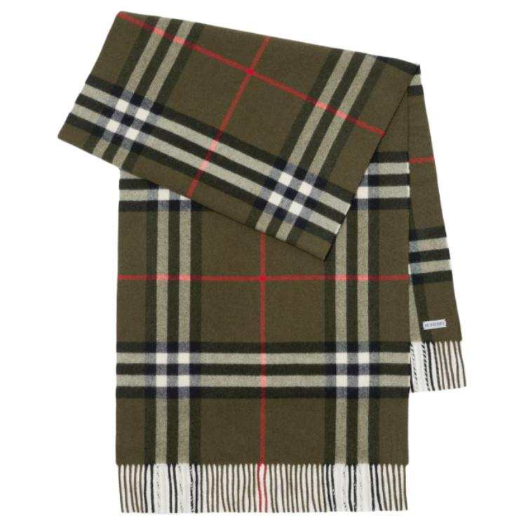 Burberry Cashmere Knit Scarves Women's Green