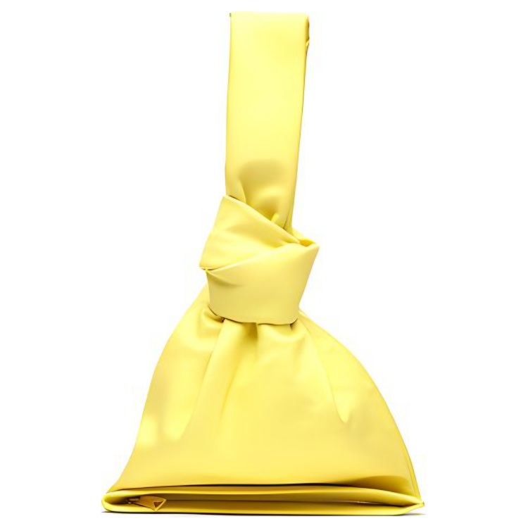 Bottega Veneta Calfskin Clutch Handbag Women's Yellow