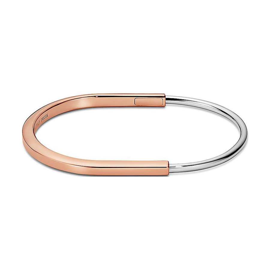 TIFFANY & CO. 18K White Gold Bangles Unisex Gold/Silver