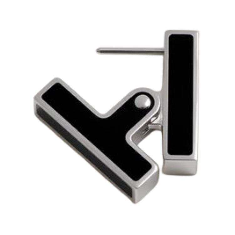HERMES HERMES Geometric Pattern Metal Earrings Men's Multicolor
