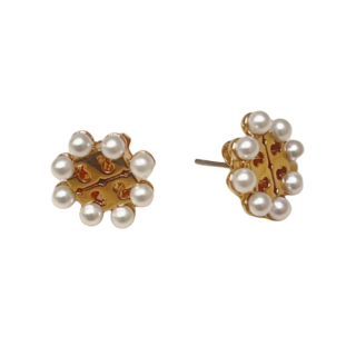 TORY BURCH Brass Stud Earrings Women's