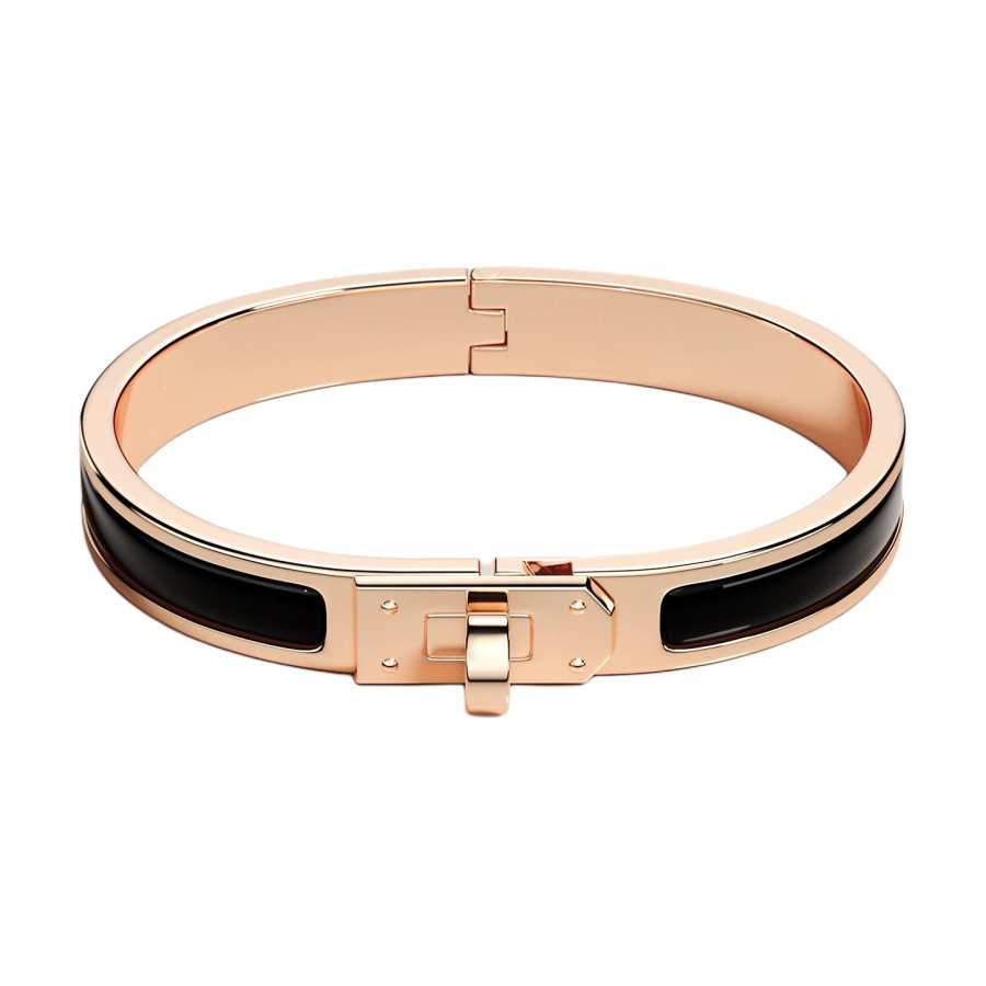 HERMES HERMES Mini Clic Kelly Bangles Unisex Rose Gold
