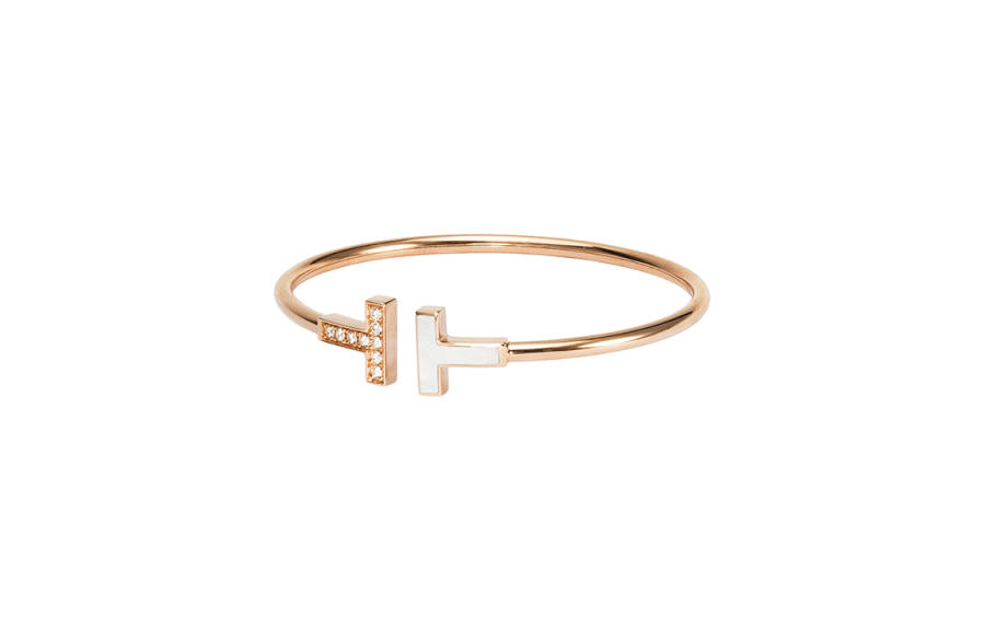 TIFFANY & CO. Pre Owned 18K Gold T Diamond Bracelet