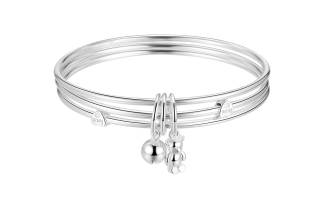 Clect 999 Fine Silver Material Bangles Women's Silver