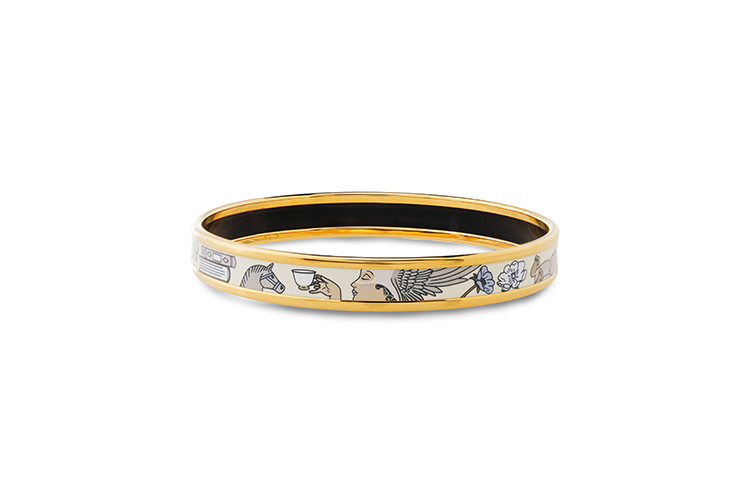HERMES HERMES Enamel Bangles Women's Gold