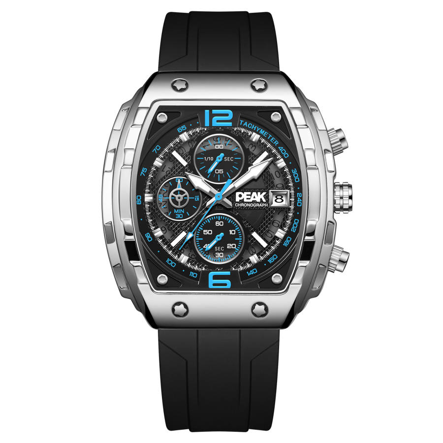 PEAK PEAK Quartz Movement Silicone Strap Watch Men's Watches Silver Dial
