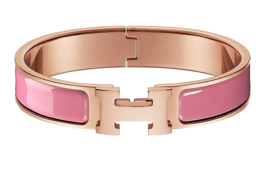 HERMES HERMES Clic H Enamel Bangles Women's Rose Gold