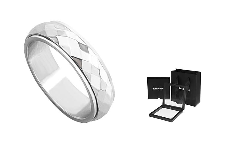 MAGICPOLE MAGICPOLE Titanium Steel Rings Unisex Silver/Black