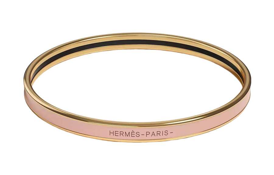 HERMES HERMES Enamel Bangles Women's Gold/Pink