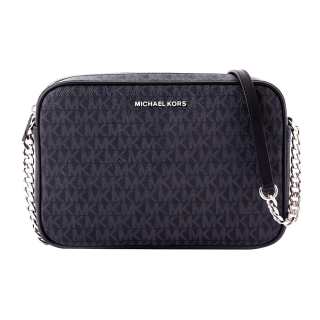 MICHAEL KORS Jet Set Leather, PVC Camera Bag, Crossbody Bag, Shoulder Bag Medium Women's Black